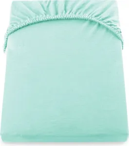 Простыня на резинке из 100% хлопка для спальни 80-90x200 светло-бирюзового цвета DecoKing