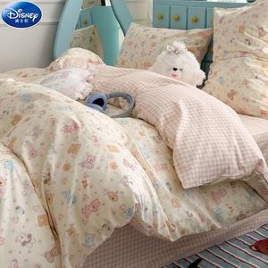 Disney Комплект постельного белья 4 предмета, 180 см, простыня, пододеяльник 200x230 см, цветные милые питомцы, из отборного хлопка с Синьцзяна