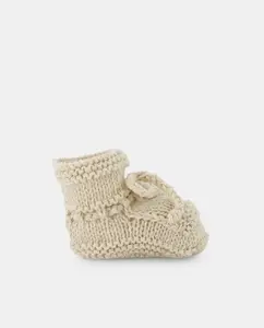 Вязаные пинетки с бантиком для малыша Coconut El Corte Inglés, серый