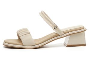 DAPHNE Тапочки-слайды женские белые/желтые