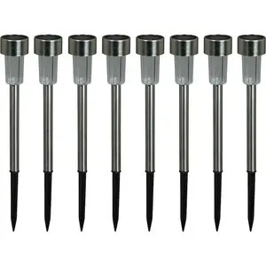 Садовый фонарь Siena - солнечная садовая лампа - 8 штук - серебристый светодиодный модуль 8 шт. Подходит для использования на улице (IP44) Luxform, Srainless steel