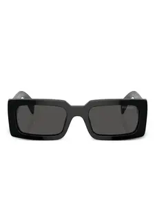 Солнцезащитные очки в массивной оправе с логотипом Prada, черный