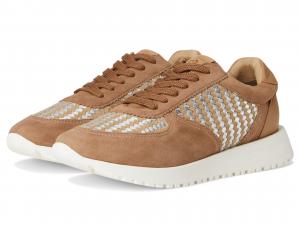Кроссовки Lucky Brand Deva Woven Leather Sneaker, желто-коричневый