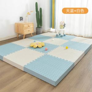 Budis Ковер 30х30 см из вспененного материала, детский игровой мат для ползания, 16 шт, голубой+белый, с бортиком