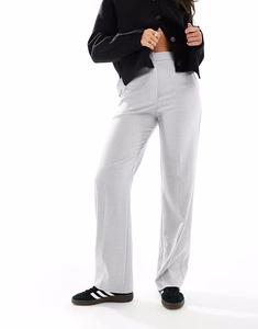 Узкие прямые брюки светло-серого цвета Asos Design