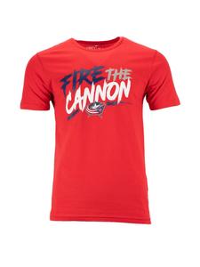 Fanatics Футболка 'Iconic Hometown Graphic Columbus Blue Jackets Fire The Cannon' в красном цвете