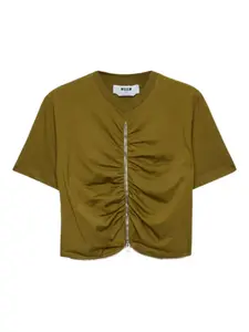 Футболка с молнией Msgm, зеленый