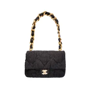 CHANEL Женская черная сумка через плечо с одним плечевым ремнем