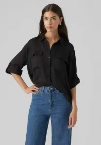 Блузка vmfabiana с рукавами 3/4 на пуговицах Vero Moda, Black