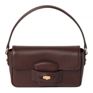 Кожаная сумка через плечо Penny, кросс-боди, женская повседневная сумка цвета верескового дерева MIU MIU