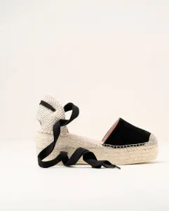 Женские эспадрильи на танкетке на платформе из замши Macarena, черный