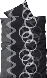 Комплект постельного белья из 2 предметов 155x220 см, серый черный, большой, микрофибра leonado vicenti