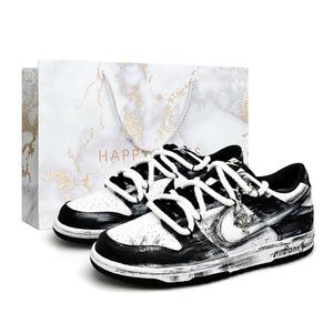 Nike Dunk Dragon, специальная сумка для покупок, износостойкие, дышащие, низкие кроссовки для скейтбординга, унисекс, черные, белые, серые