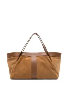 Тканевая панельная сумка-тоут Twinset, коричневый