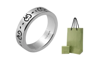 GUCCI Кольцо из стерлингового серебра 925 пробы Unisex Silver