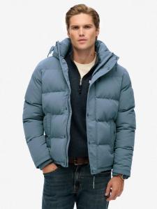 Куртка пуховик с капюшоном Everest Short Superdry, Stormy Weather Blue