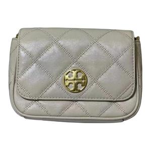 Сумка через плечо из овчины белого цвета Tory Burch