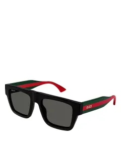 Квадратные солнцезащитные очки Pop Web, 53 мм Gucci, черный