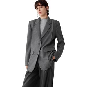 ELLE Деловой костюм Women's Medium Gray с умеренным воротником