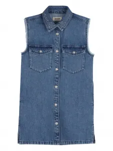 Платье с застежкой на пуговицы и украшением в виде заклепок Zadig & Voltaire Kids, синий