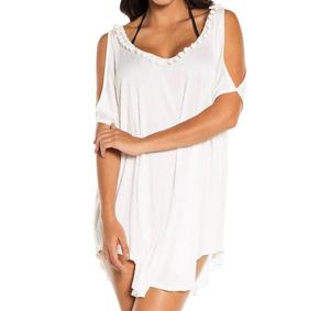 Верхняя туника Corbel Pom Pom с открытыми плечами белого цвета Elif