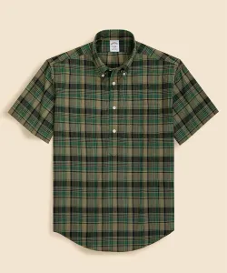 Хлопковая рубашка-пуловер с коротким рукавом в клетку «Мадрас»