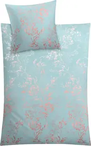 Комплект постельного белья Satin Bedding Set KATE Crocus Blue 155 x 220 см и 80 x 80 см Kleine Wolke