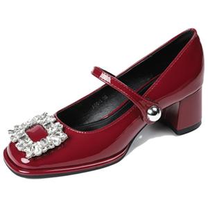 TATAYA Мэри Джейн туфли женские бордовые, цвет Burgundy