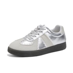 Нескользящие, износостойкие, устойчивые к отскоку низкие повседневные туфли, женские, серебристо-серые La Chapelle, Silver Gray