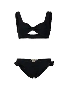 Раздельный купальник «Валентина» с оборками и бантом Paramidonna, черный
