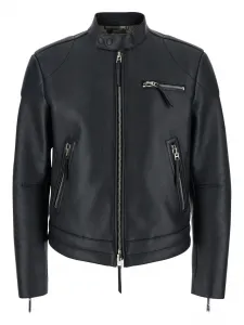 Кожаная куртка на молнии Tom Ford, черный