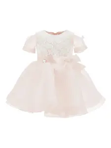 Кружевное платье с бантом Monnalisa, розовый