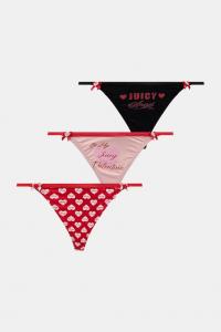 Набор из 3 стрингов be my juicy valentine Juicy Couture, красный
