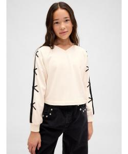 (K) Винтажная мягкая толстовка с V-образным вырезом и лентой (детская)