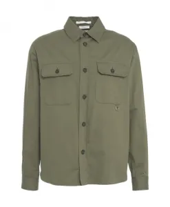 Зеленая куртка-рубашка со стильным воротником. Paolo Pecora, зеленый