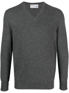 Кашемировый джемпер с V-образным вырезом Ballantyne, серый