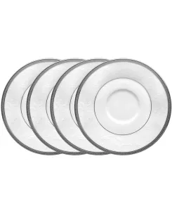 Набор из 4 блюдец Regina Platinum, сервиз на 4 персоны Noritake, white