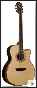 Washburn WCG25SCE-O Гранд Аудиториум Акустико-Электрическая, Венецианский вырез, Верхняя дека из цельной ели Ситка