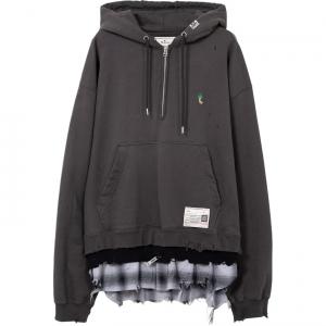 Многослойный худи с эффектом потертости Maison Mihara Yasuhiro, черный