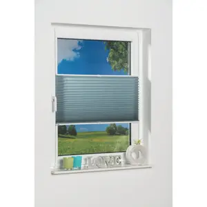 Жалюзи-плиссе K-HOME «Klemmfix Pisa», светозащита, без сверления, натянутый, мятый вид, цвет petrol