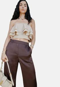 Брюки Mango CONTRAST STRIPE STRAIGHT , Mauve