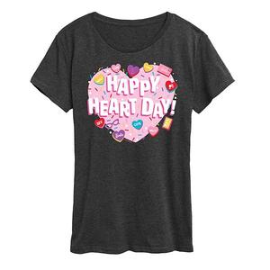 Футболка Women's happy heart day graphic Barbie, Heather Charcoal