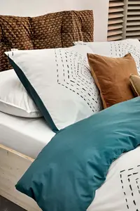 Постельное белье Boho Stitches, белое/коньячное, 200x220 см Walra