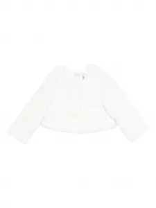 Шуба из искусственного меха с цветочным декором Abel & Lula, белый