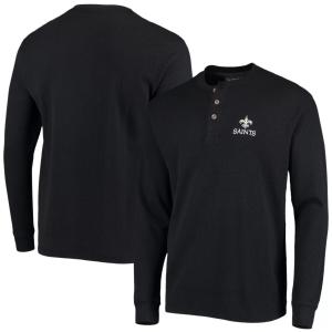 Мужская черная футболка Dunbrooke New Orleans Saints с логотипом Maverick Thermal Henley с длинным рукавом