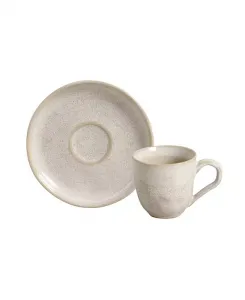 Набор кофейных чашек и блюдец из керамики, сервиз на 6 персон Porto Brasil, latte