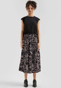 Юбка QS GEMUSTERTER MIDI, Schwarz/Mottled Black