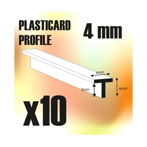 Стержни профиля Т-образной балки из АБС-пластика - 4 мм, Sculpting & Terrain Supplies - Rods & Tubes (Green Stuff World)