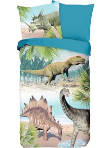 Двустороннее постельное белье Renforcé зелено-коричневого цвета Good Morning, 135x200 см (80x80 см)