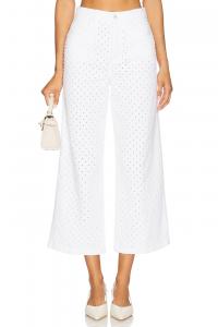 Super High Rise Wide Leg Crop Pant Favorite Daughter, white